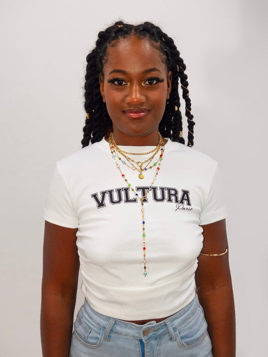 VULTURA DROP 001 - WHITE CROP TOP NOCTIS